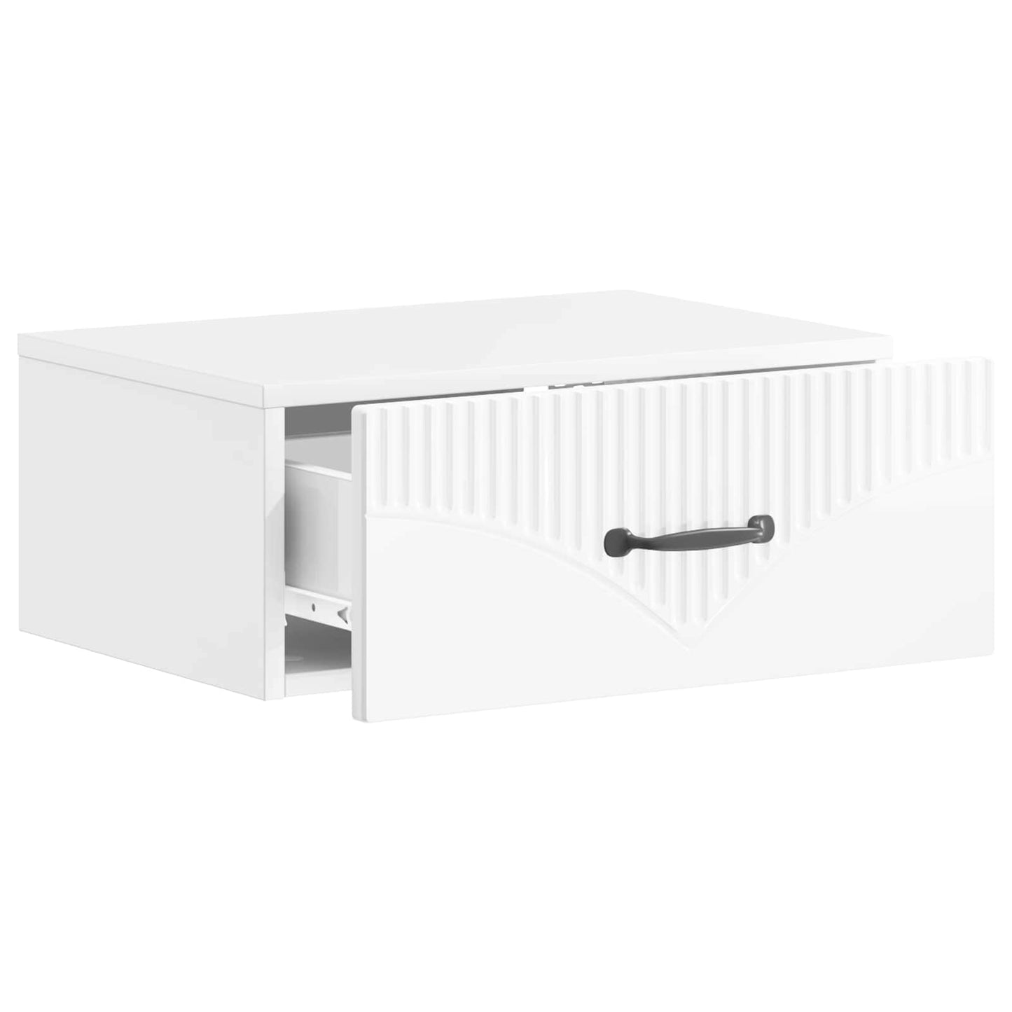 vidaXL Wall-Mounted Bedside Cabinet High Gloss White 49 x 34.5 x 20 cm