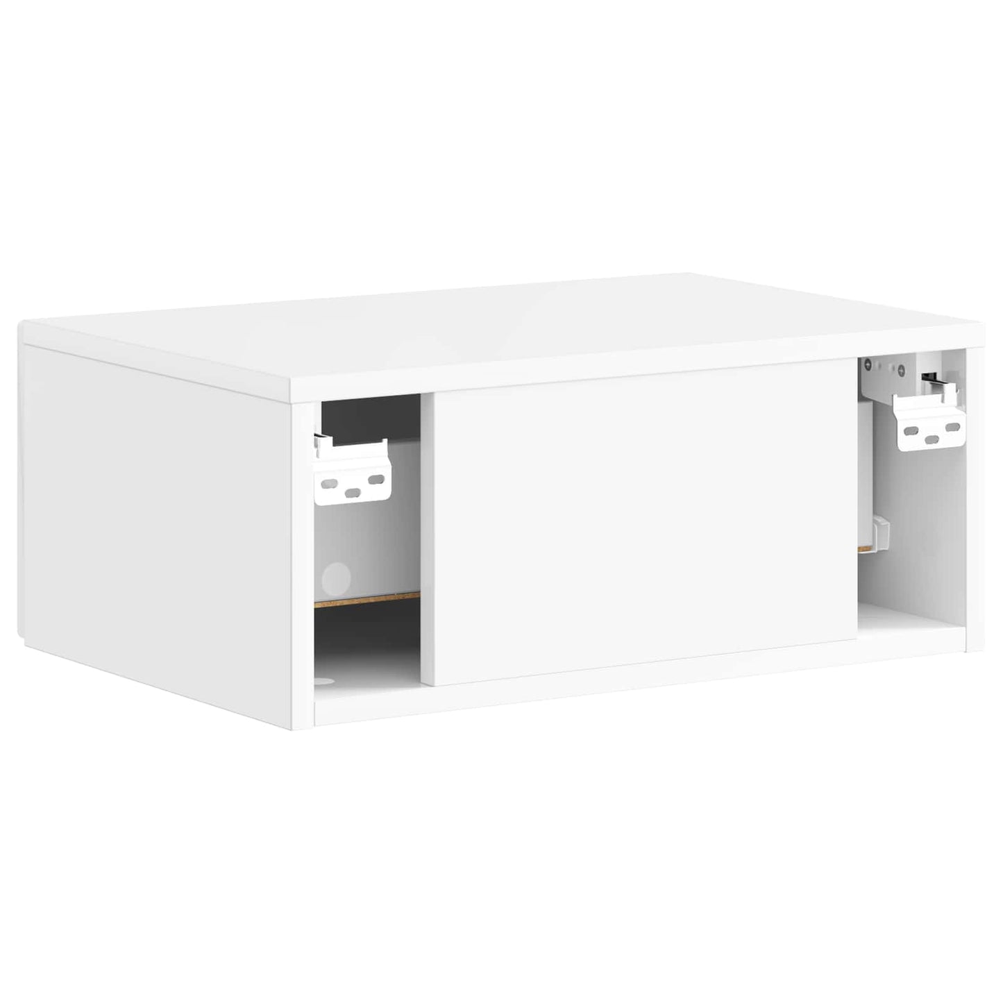 vidaXL Wall-Mounted Bedside Cabinet High Gloss White 49 x 34.5 x 20 cm