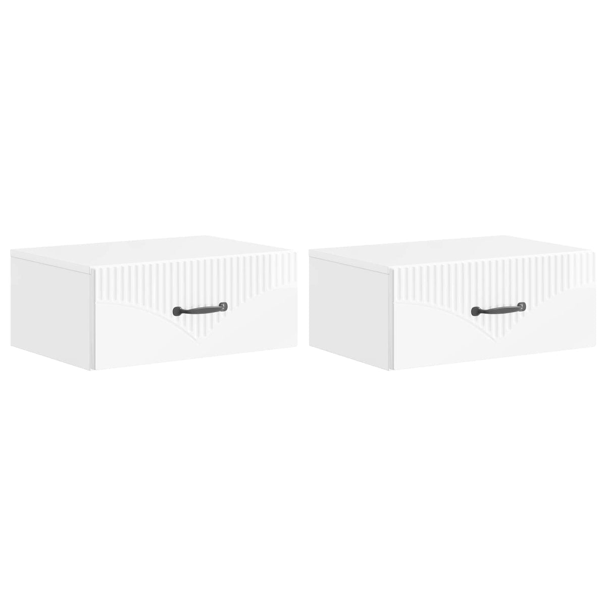 vidaXL Wall-Mounted Bedside Cabinet 2 pcs High Gloss White