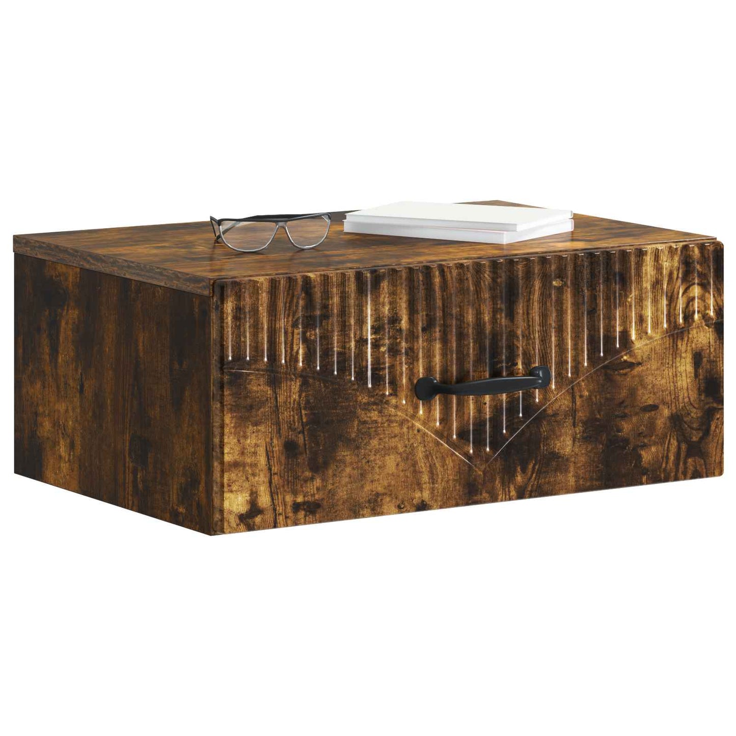 vidaXL Wall-Mounted Bedside Cabinet Smoked Oak 49 x 34.5 x 20 cm