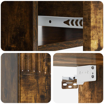 vidaXL Wall-Mounted Bedside Cabinet 2 pcs Smoked Oak 49 x 34.5 x 20 cm