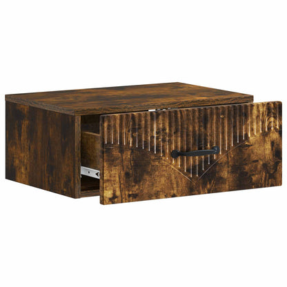 vidaXL Wall-Mounted Bedside Cabinet 2 pcs Smoked Oak 49 x 34.5 x 20 cm