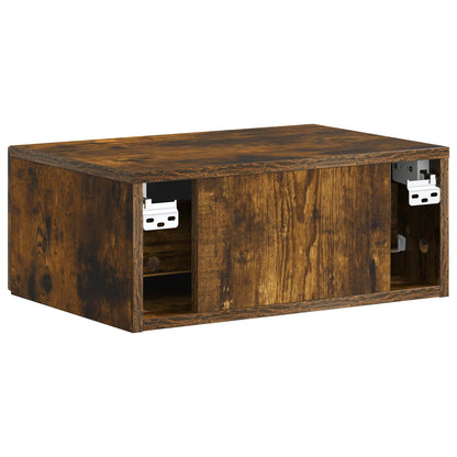 vidaXL Wall-Mounted Bedside Cabinet 2 pcs Smoked Oak 49 x 34.5 x 20 cm