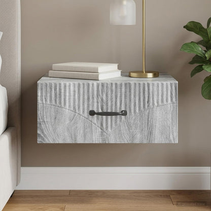 vidaXL Wall-Mounted Bedside Cabinet Grey Sonoma 49 x 34.5 x 20 cm