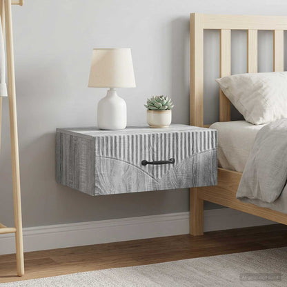 vidaXL Wall-Mounted Bedside Cabinet 2 pcs Grey Sonoma Engineered Wood