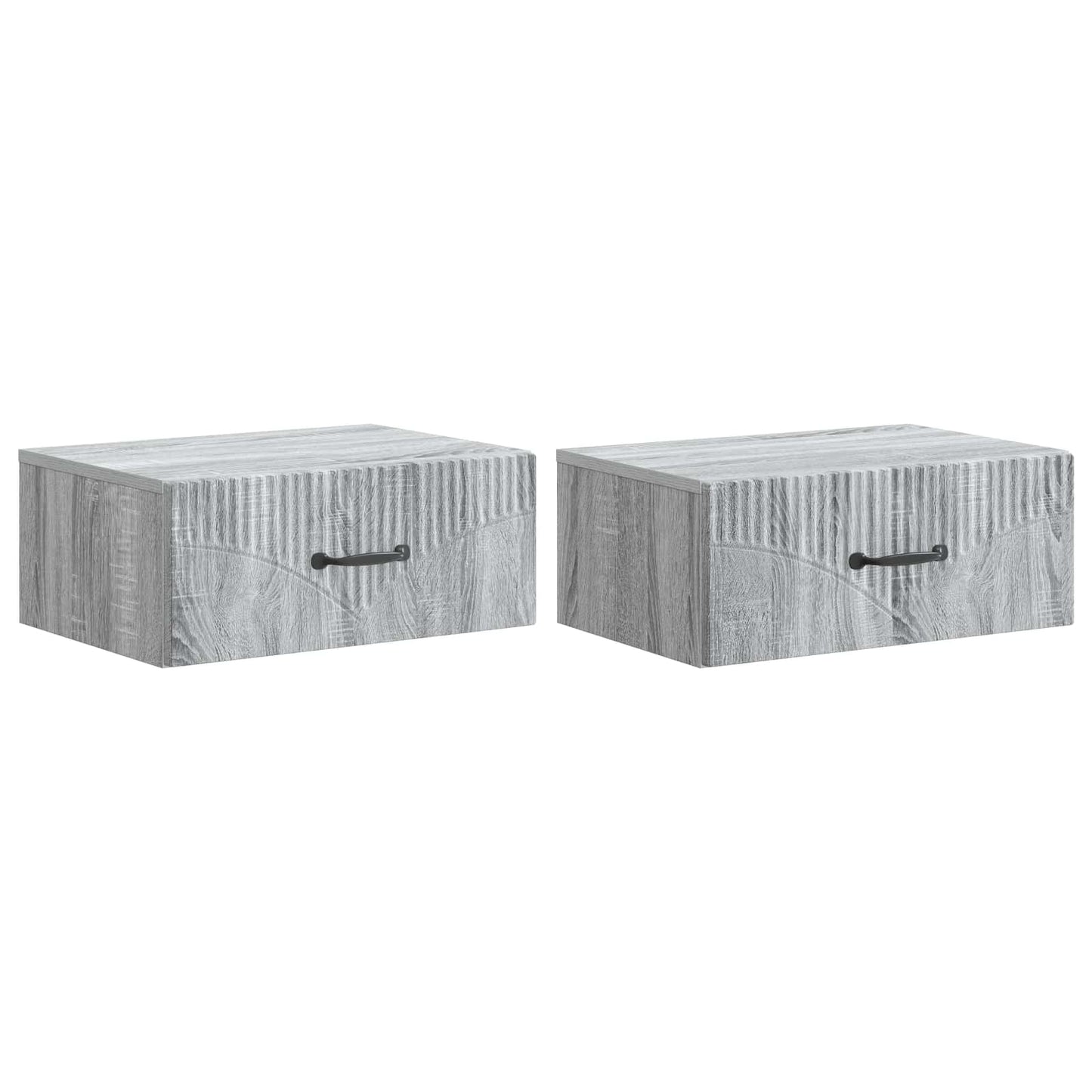 vidaXL Wall-Mounted Bedside Cabinet 2 pcs Grey Sonoma Engineered Wood