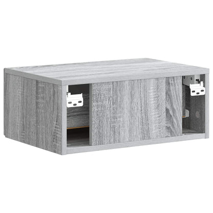 vidaXL Wall-Mounted Bedside Cabinet 2 pcs Grey Sonoma Engineered Wood