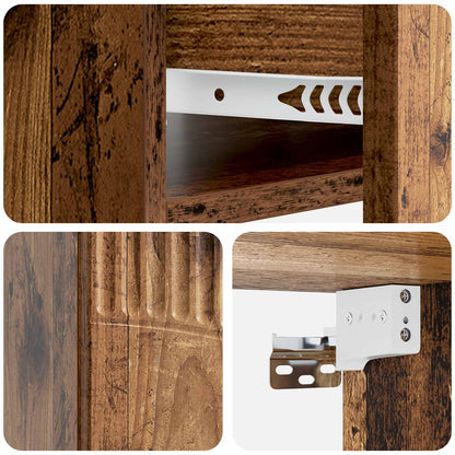 vidaXL Wall-Mounted Bedside Cabinet Old Wood 49 x 34.5 x 20 cm