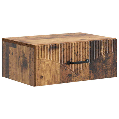 vidaXL Wall-Mounted Bedside Cabinet Old Wood 49 x 34.5 x 20 cm