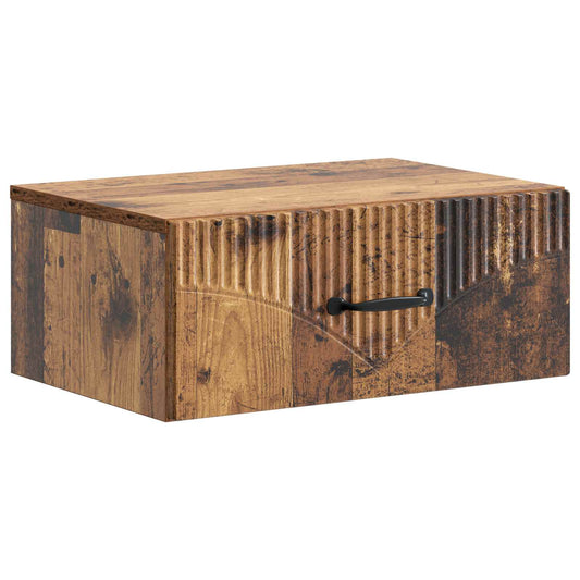 vidaXL Wall-Mounted Bedside Cabinet Old Wood 49 x 34.5 x 20 cm