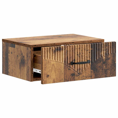 vidaXL Wall-Mounted Bedside Cabinet Old Wood 49 x 34.5 x 20 cm
