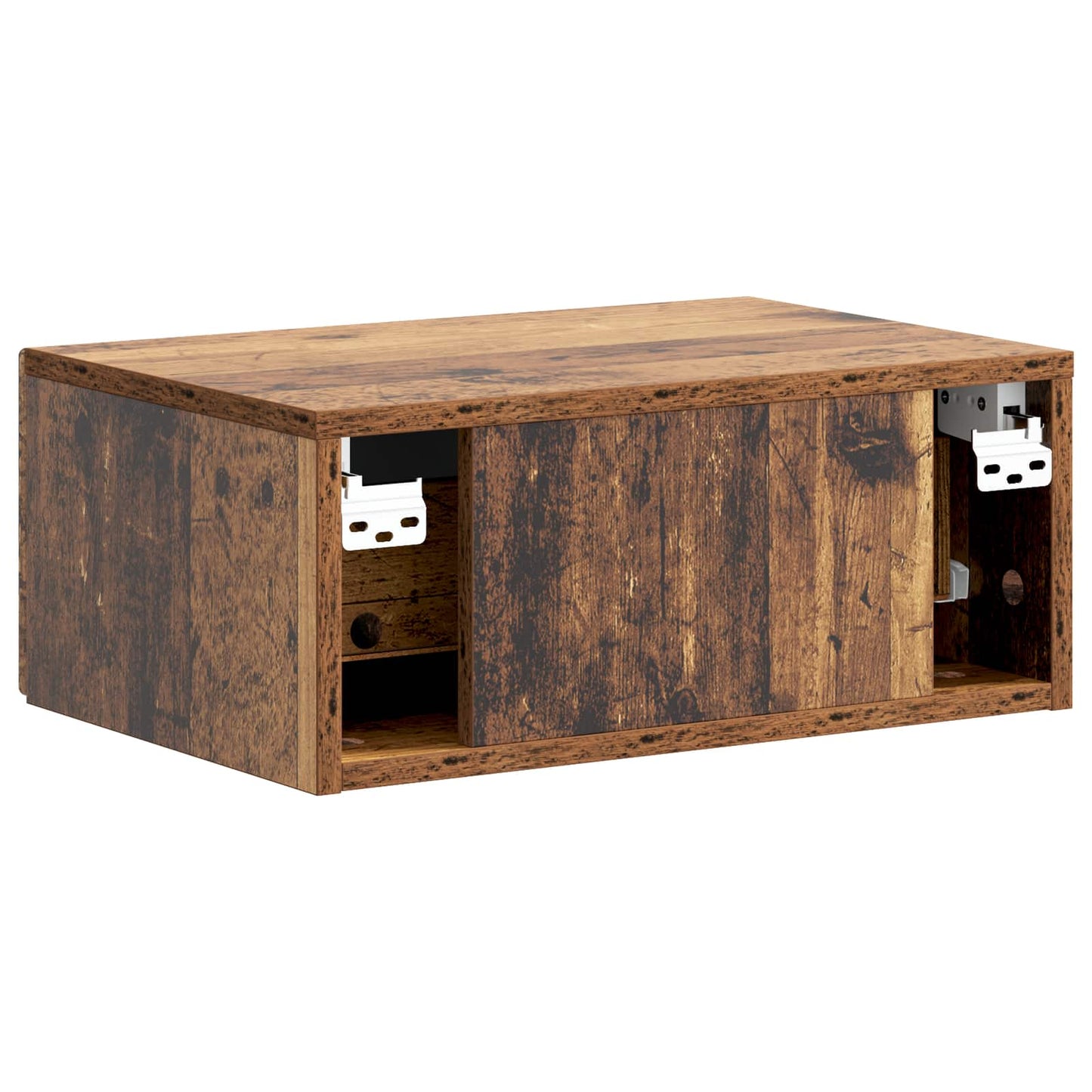 vidaXL Wall-Mounted Bedside Cabinet Old Wood 49 x 34.5 x 20 cm