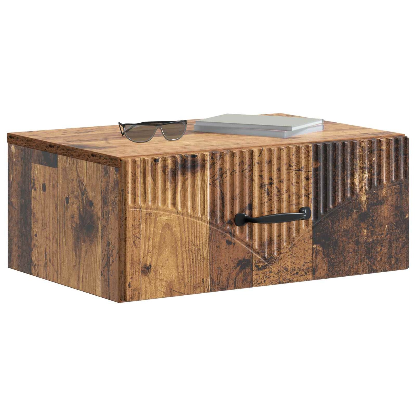 vidaXL Wall-Mounted Bedside Cabinet Old Wood 49 x 34.5 x 20 cm