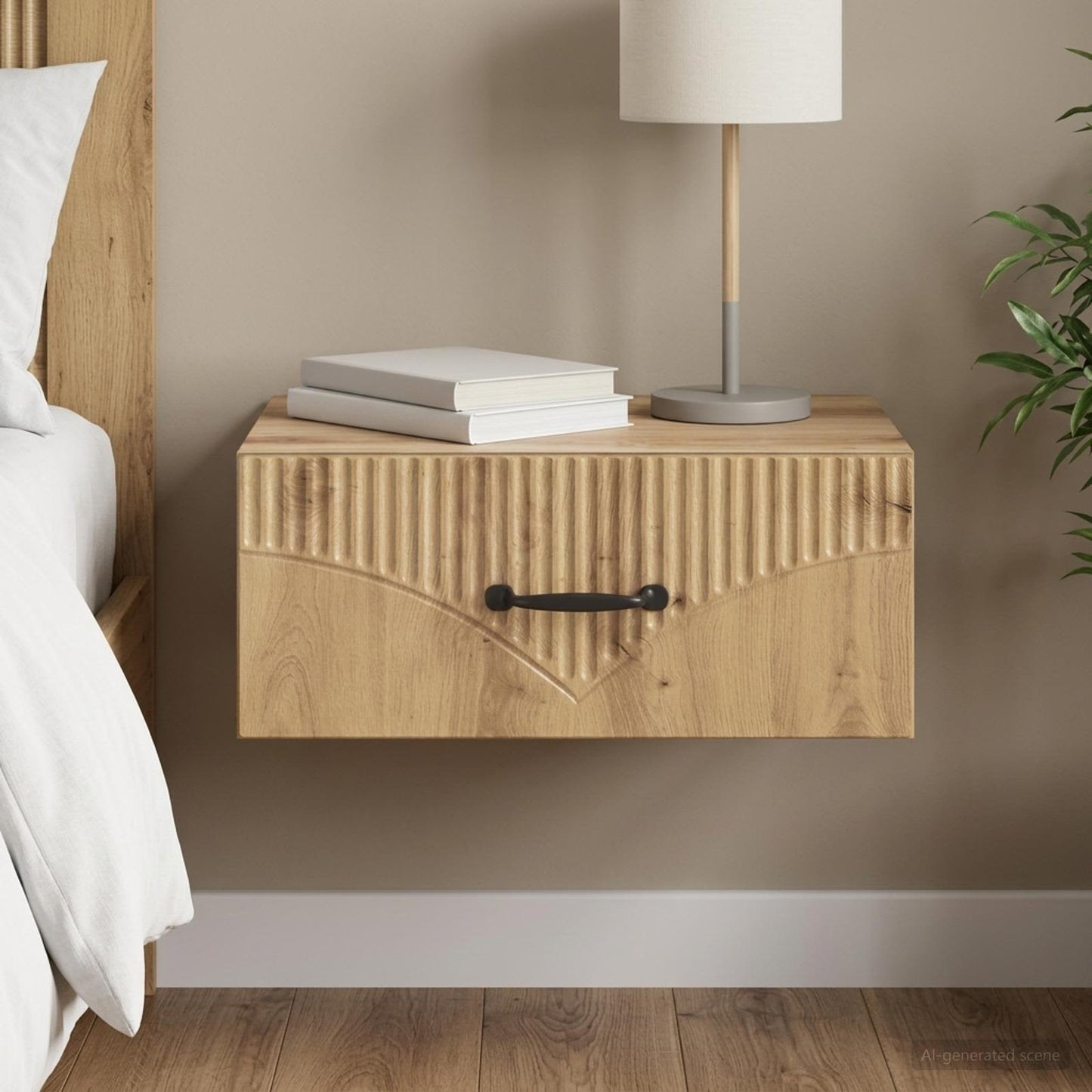 vidaXL Wall-Mounted Bedside Cabinet Artisan Oak 49 x 34.5 x 20 cm