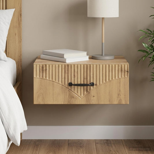 vidaXL Wall-Mounted Bedside Cabinet Artisan Oak 49 x 34.5 x 20 cm