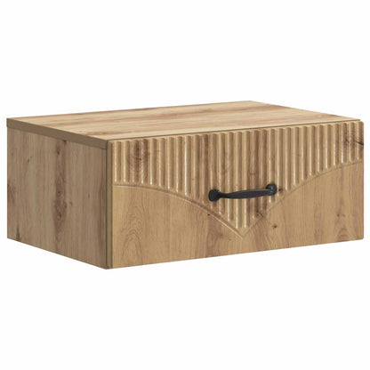 vidaXL Wall-Mounted Bedside Cabinet Artisan Oak 49 x 34.5 x 20 cm