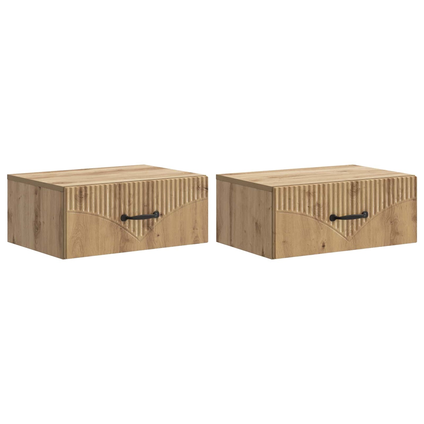 vidaXL Wall-Mounted Bedside Cabinet 2 pcs Artisan Oak