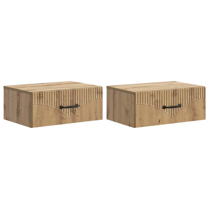 vidaXL Wall-Mounted Bedside Cabinet 2 pcs Artisan Oak