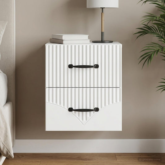 vidaXL Wall-Mounted Bedside Cabinet White 34.5 x 33 x 40 cm