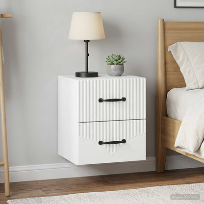 vidaXL Wall-Mounted Bedside Cabinet 2 pcs White 34.5 x 33 x 40 cm