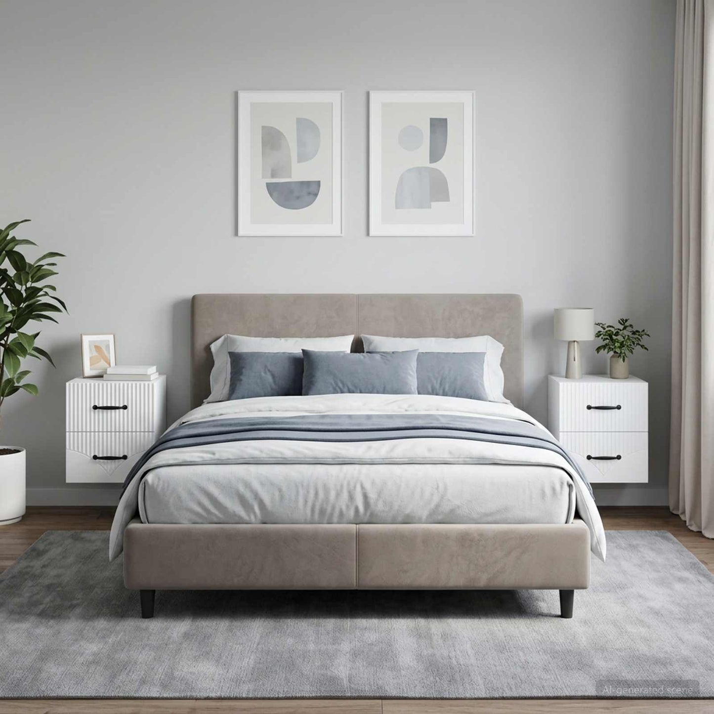 vidaXL Wall-Mounted Bedside Cabinet 2 pcs White 34.5 x 33 x 40 cm