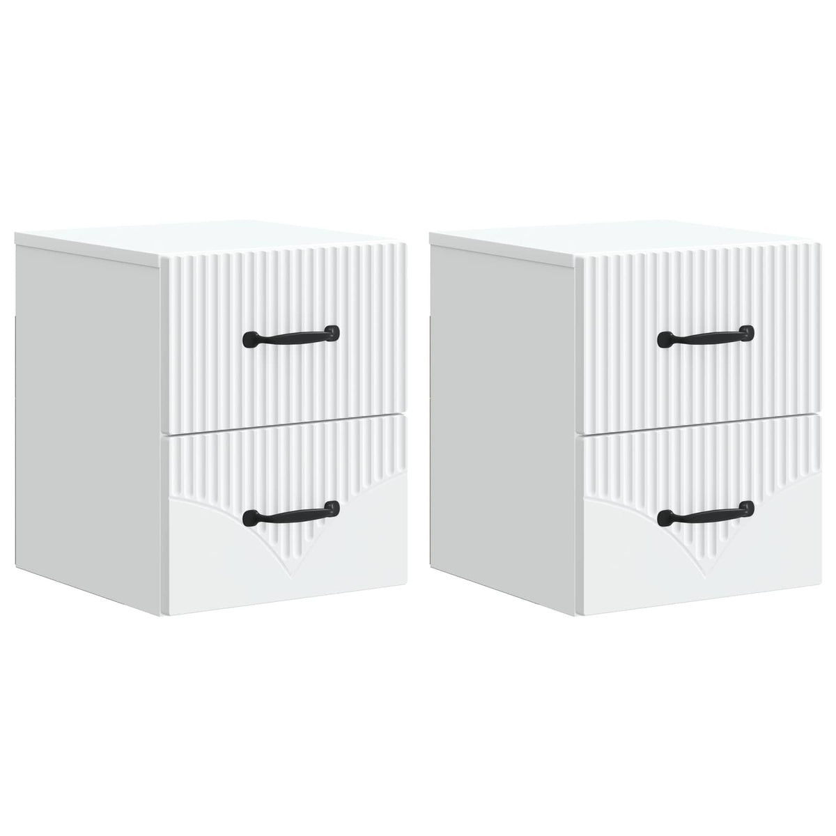 vidaXL Wall-Mounted Bedside Cabinet 2 pcs White 34.5 x 33 x 40 cm
