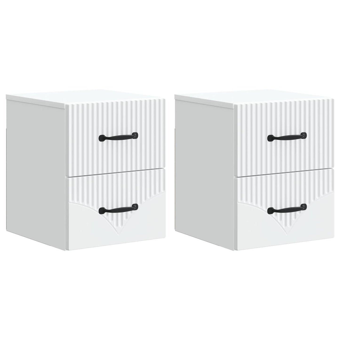 vidaXL Wall-Mounted Bedside Cabinet 2 pcs White 34.5 x 33 x 40 cm