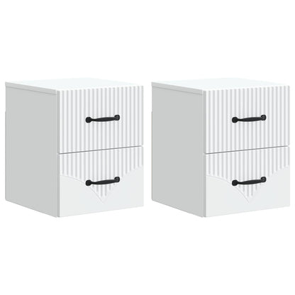 vidaXL Wall-Mounted Bedside Cabinet 2 pcs White 34.5 x 33 x 40 cm