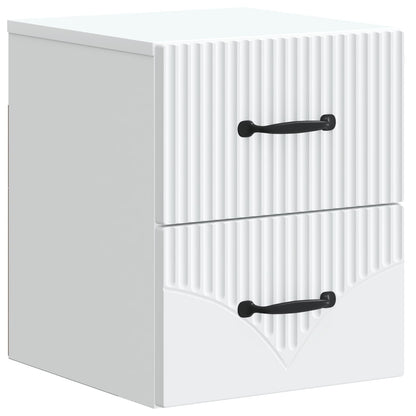 vidaXL Wall-Mounted Bedside Cabinet 2 pcs White 34.5 x 33 x 40 cm