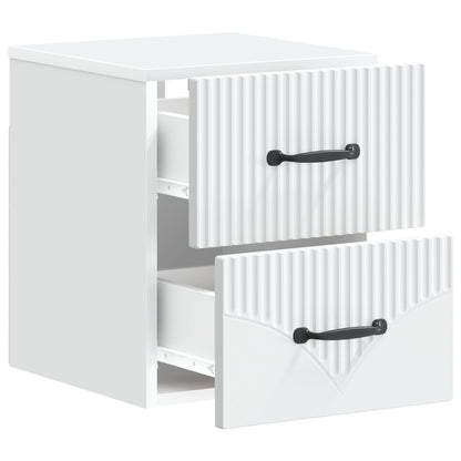 vidaXL Wall-Mounted Bedside Cabinet 2 pcs White 34.5 x 33 x 40 cm