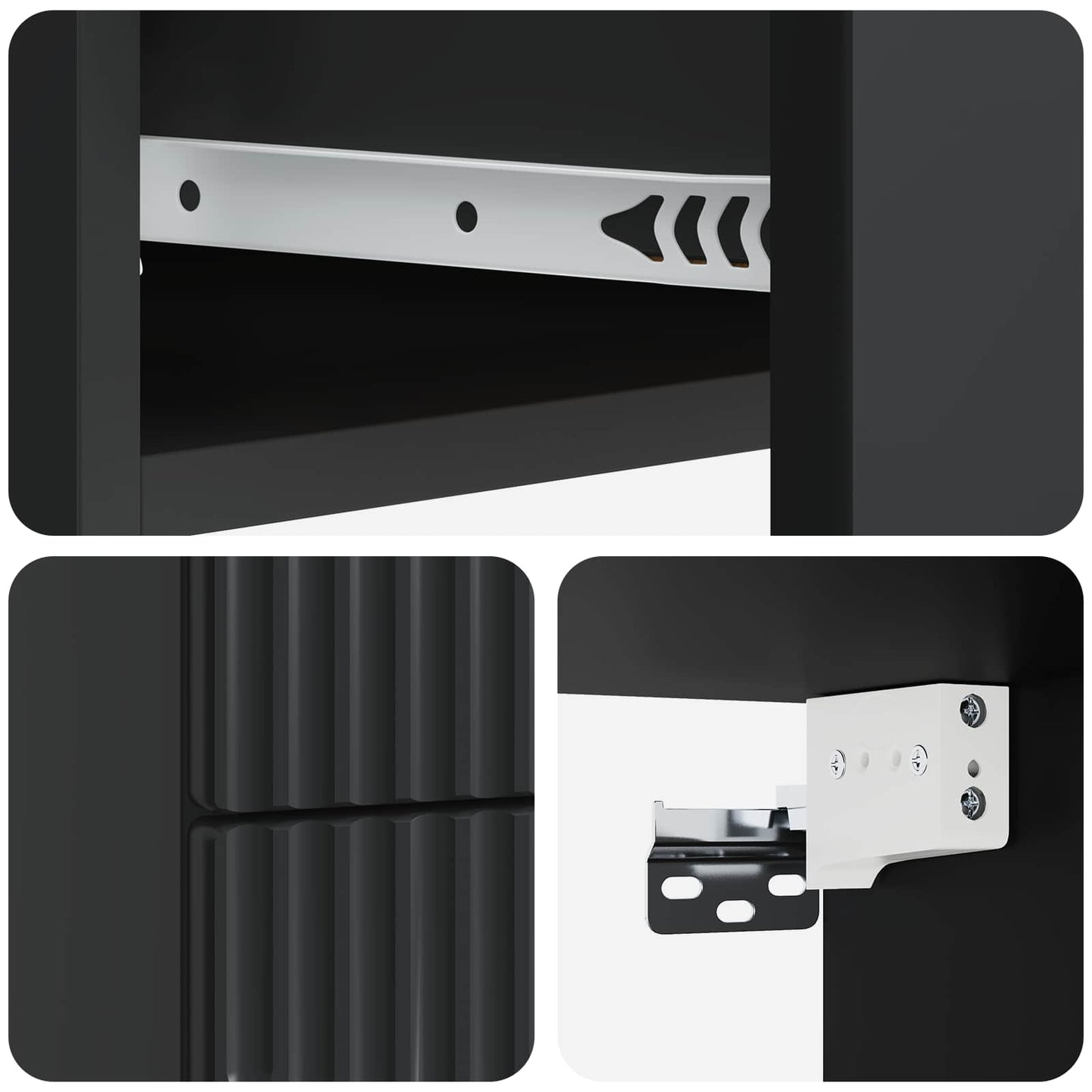 vidaXL Wall-Mounted Bedside Cabinet Black 34.5 x 33 x 40 cm