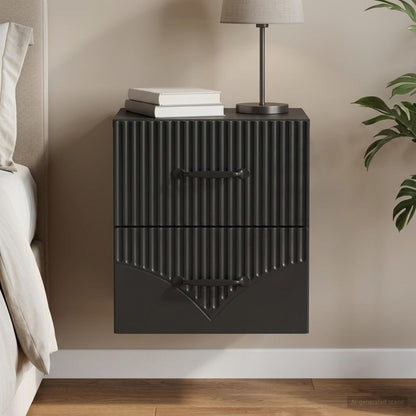vidaXL Wall-Mounted Bedside Cabinet Black 34.5 x 33 x 40 cm