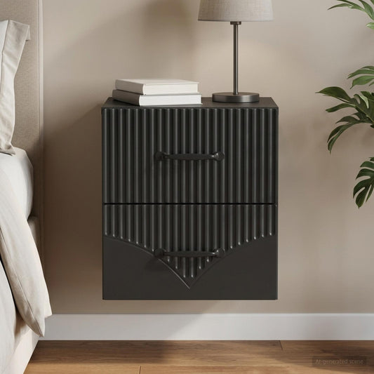 vidaXL Wall-Mounted Bedside Cabinet Black 34.5 x 33 x 40 cm