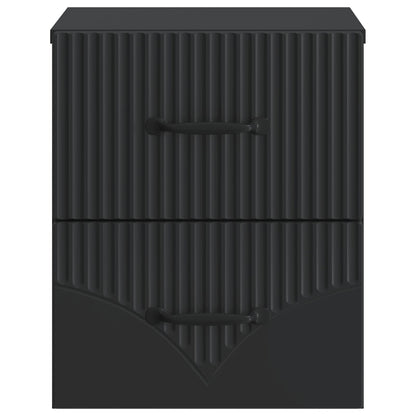 vidaXL Wall-Mounted Bedside Cabinet Black 34.5 x 33 x 40 cm