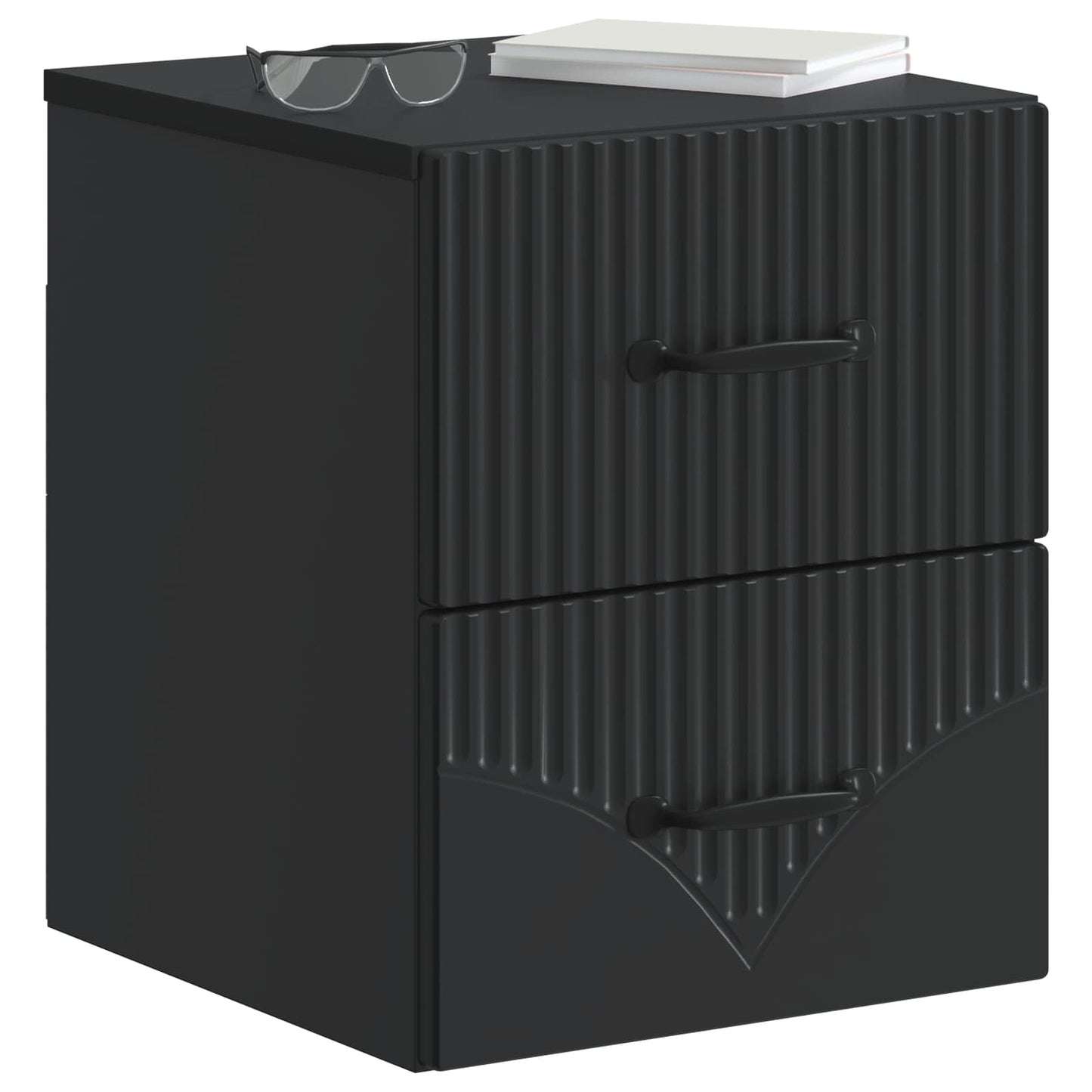 vidaXL Wall-Mounted Bedside Cabinet Black 34.5 x 33 x 40 cm