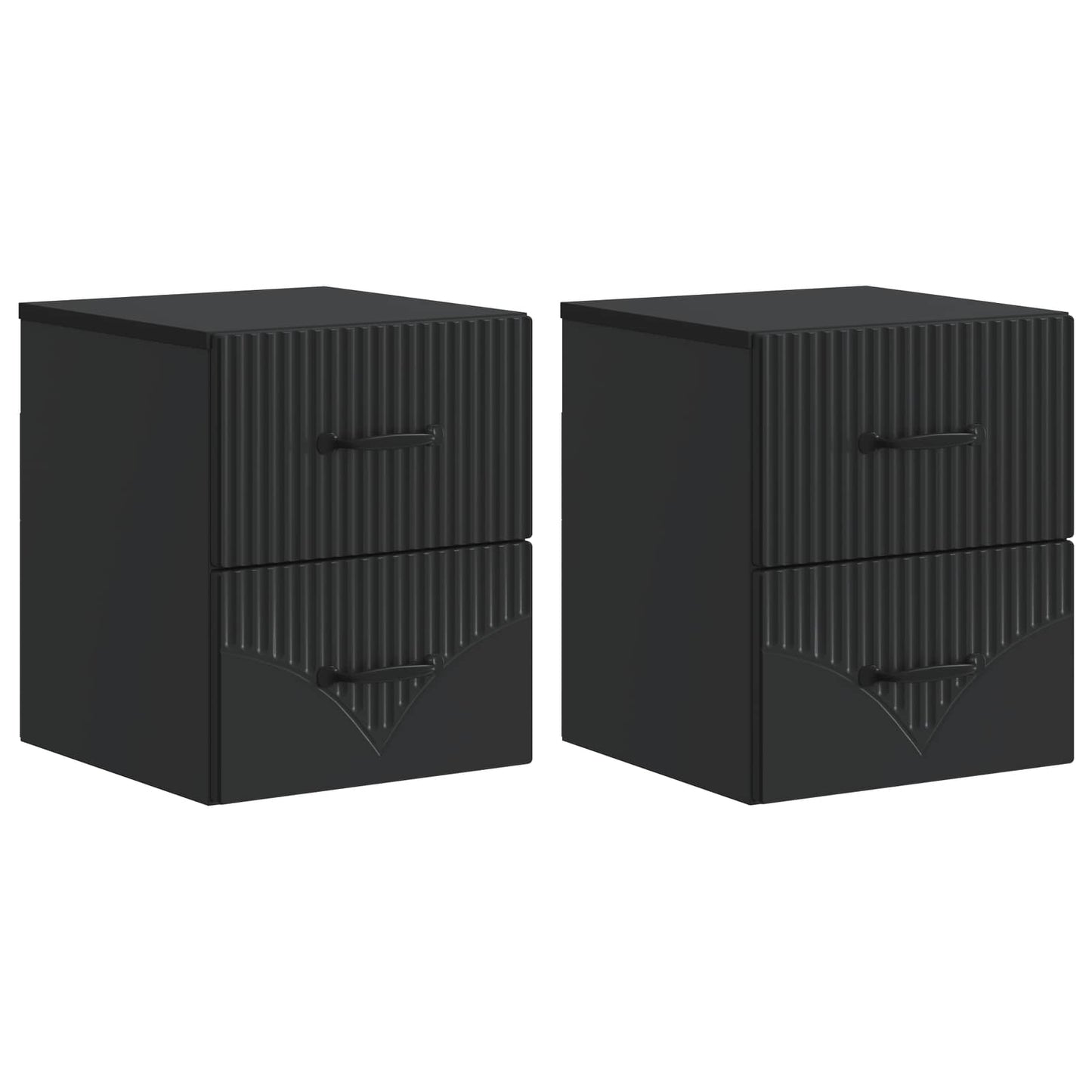 vidaXL Wall-Mounted Bedside Cabinet 2 pcs Black 34.5 x 33 x 40 cm
