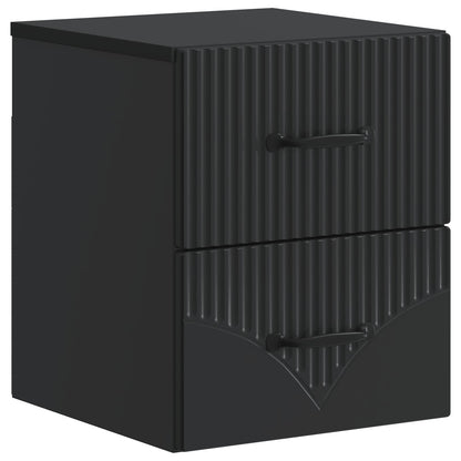 vidaXL Wall-Mounted Bedside Cabinet 2 pcs Black 34.5 x 33 x 40 cm