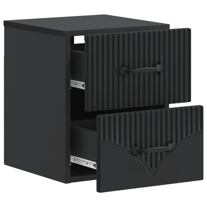 vidaXL Wall-Mounted Bedside Cabinet 2 pcs Black 34.5 x 33 x 40 cm