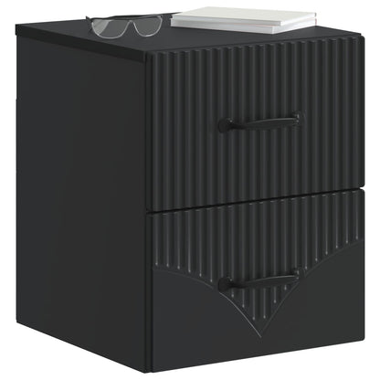 vidaXL Wall-Mounted Bedside Cabinet 2 pcs Black 34.5 x 33 x 40 cm