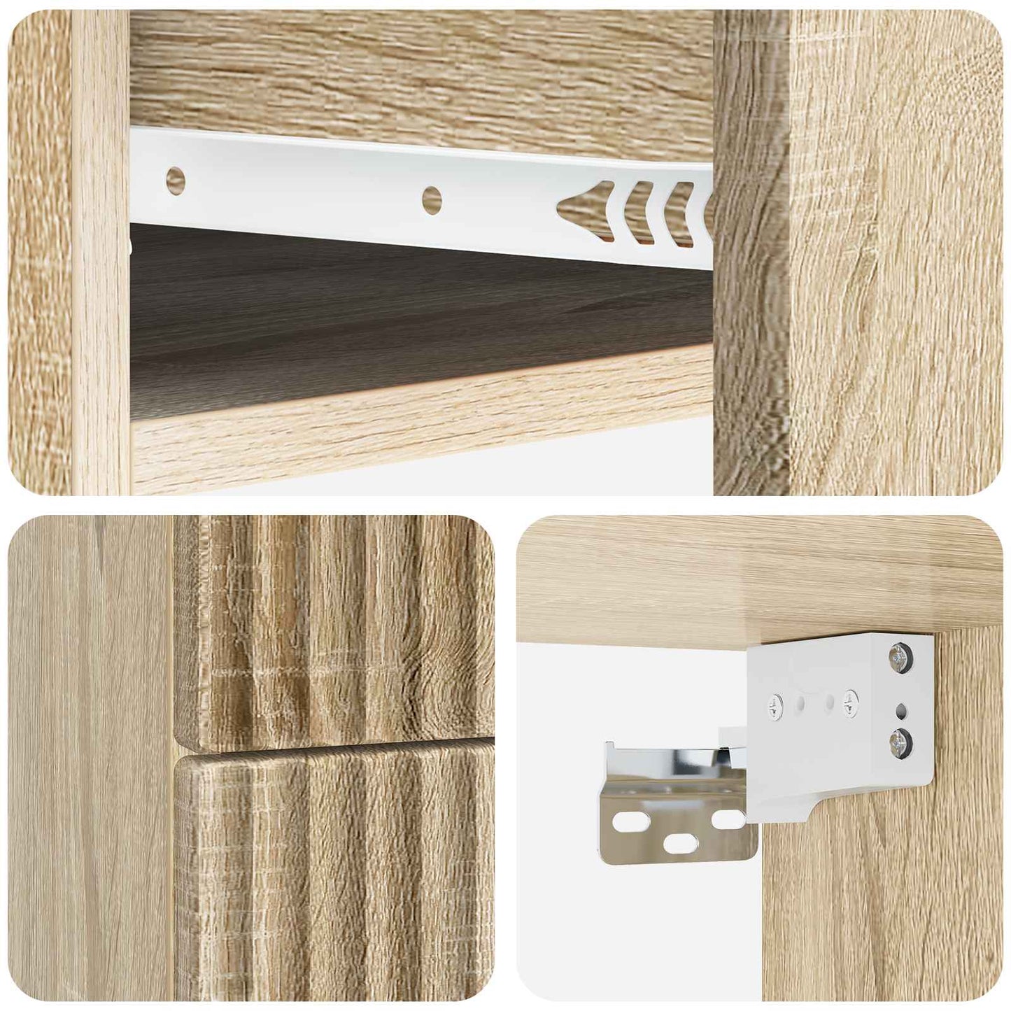 vidaXL Wall-Mounted Bedside Cabinet 2 pcs Sonoma Oak 34.5 x 33 x 40 cm