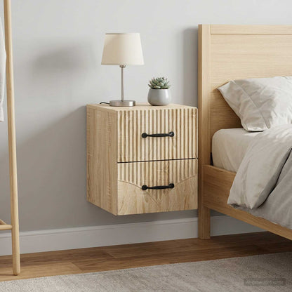 vidaXL Wall-Mounted Bedside Cabinet 2 pcs Sonoma Oak 34.5 x 33 x 40 cm