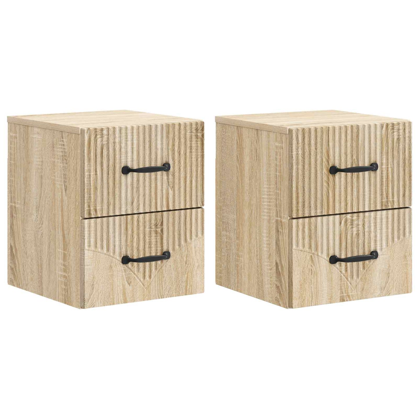 vidaXL Wall-Mounted Bedside Cabinet 2 pcs Sonoma Oak 34.5 x 33 x 40 cm