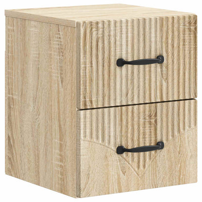 vidaXL Wall-Mounted Bedside Cabinet 2 pcs Sonoma Oak 34.5 x 33 x 40 cm