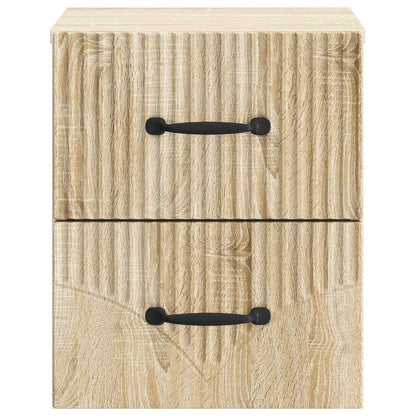 vidaXL Wall-Mounted Bedside Cabinet 2 pcs Sonoma Oak 34.5 x 33 x 40 cm