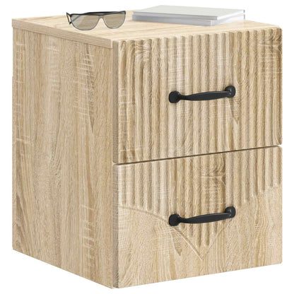 vidaXL Wall-Mounted Bedside Cabinet 2 pcs Sonoma Oak 34.5 x 33 x 40 cm