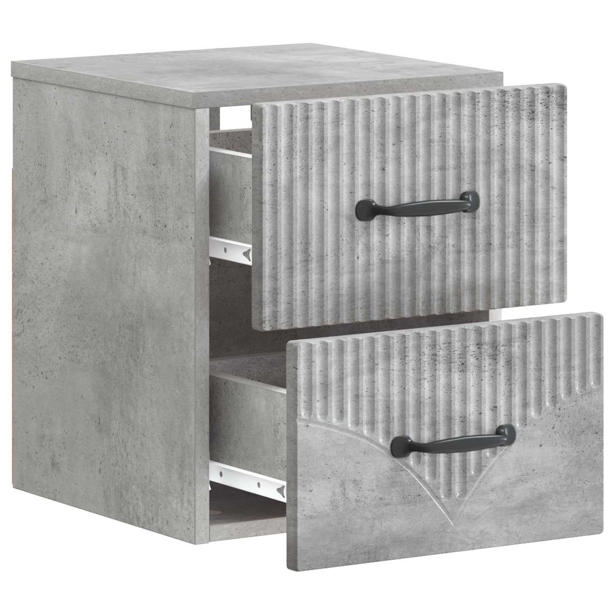 vidaXL Wall-Mounted Bedside Cabinet Concrete Grey 34.5 x 33 x 40 cm