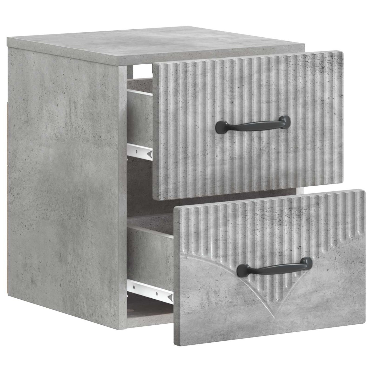 vidaXL Wall-Mounted Bedside Cabinet Concrete Grey 34.5 x 33 x 40 cm