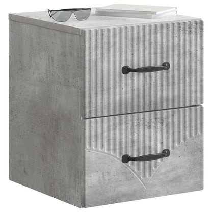 vidaXL Wall-Mounted Bedside Cabinet Concrete Grey 34.5 x 33 x 40 cm