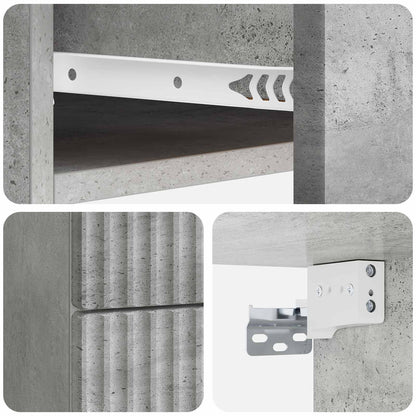 vidaXL Wall-Mounted Bedside Cabinet with Drawer 2 pcs Concrete Grey