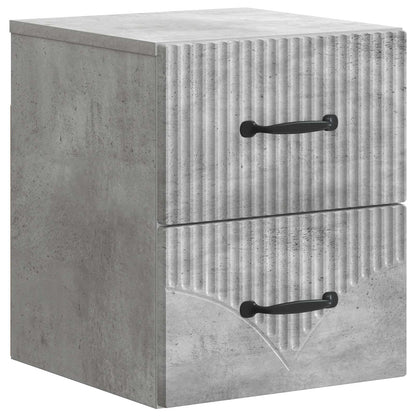 vidaXL Wall-Mounted Bedside Cabinet with Drawer 2 pcs Concrete Grey